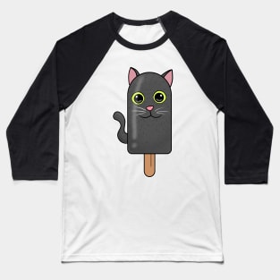 Animal Popsicle Grey Cat Ice Cream Summer Gift Baseball T-Shirt